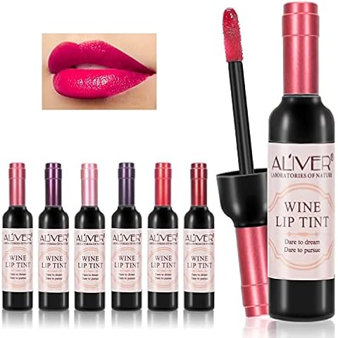 6 Colors Set Wine Lip Tint,Liquid Lipstick Matte ,Long Lasting Waterproof Lip Tint Set, Lip Gloss Lip Stain for Girlfriends, Mom,Wife,Women Cover