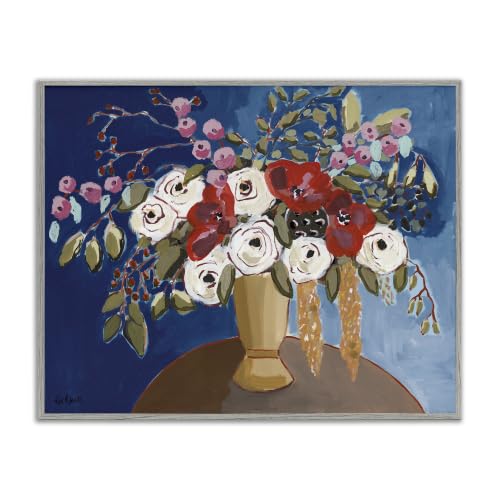 White Poppies Floral Still Life, 11 x 14 Inch Framed Giclée Print
