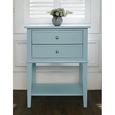 Ameriwood Home Franklin Accent Table 2 Drawers, Blue