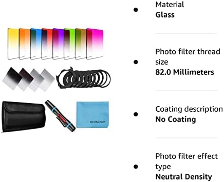 Fotover 14 PCS Square Filter Kit Graduated ND Filters Color lens filter Set for Cokin P Series with Adapter Rings(49-82mm) Filter Holder Lens Cleaning Pen and other accessories for DSLR Cameras