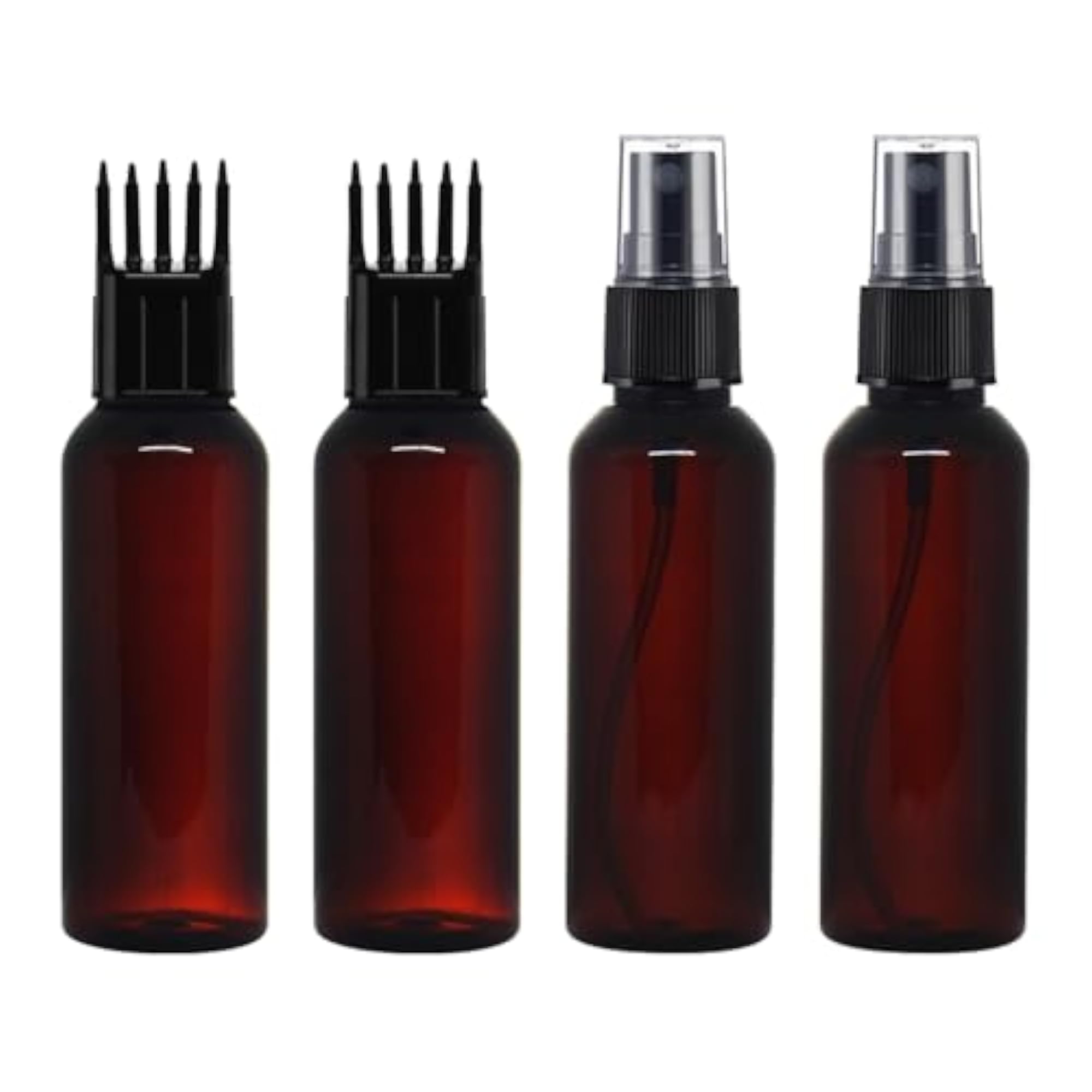Combo of 4-50 ml Amber Plastic Empty Fine Mist Spray Bottles