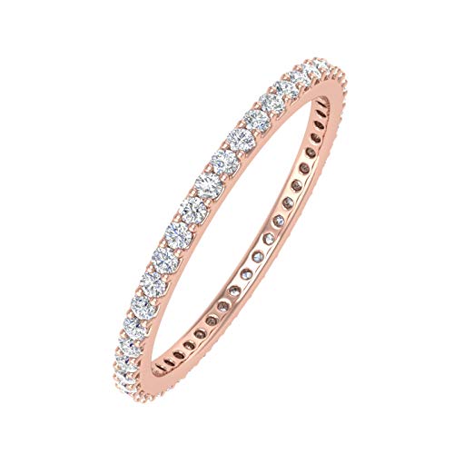 1/3 Carat Diamond Eternity Wedding Band in 10K Rose Gold (Ring Size 7.5)