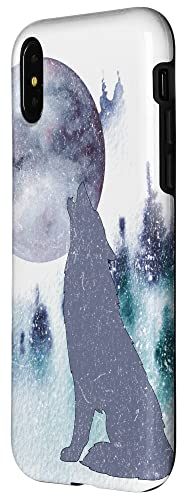 Iphone X/Xs Grey Wolf Howling At The Full Moon Case #TOP1