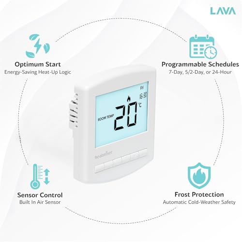 Thermostat programmable Heatmiser Slimline V4 filaire 230V LavaTap