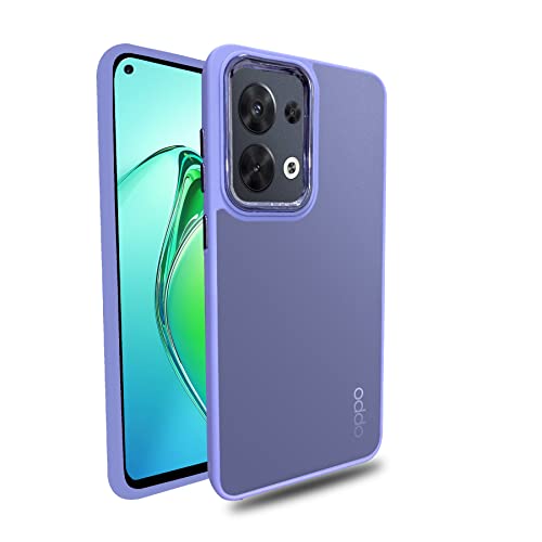 Image of A rtistque Frosted Translucent Back Cover Case for Oppo Reno 8 5G | Electroplated Chrome Ring | Raised Camera Edges for Protection | Smooth Sides TPU - Purple