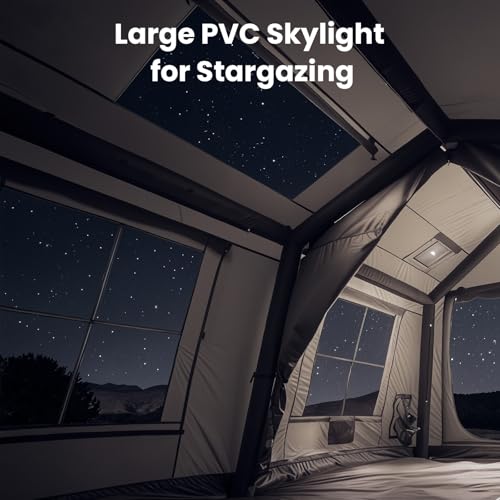 Image of Inflatable Tents for Camping, Blow Up Tent with Hand Pump, Easy Setup Inflatable Hot Tent with Stove Jack, Waterproof Oxford Air Glamping Tents for Camping Adult 4 /6 /8 /10 /12 Person Upgrade Version