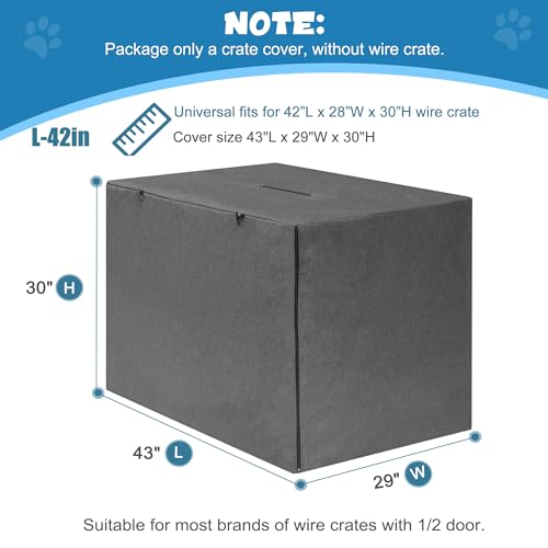 Deblue Capa para gaiola de cachorro de 106,66 cm, durável à prova de vento Capa universal para 1 ou