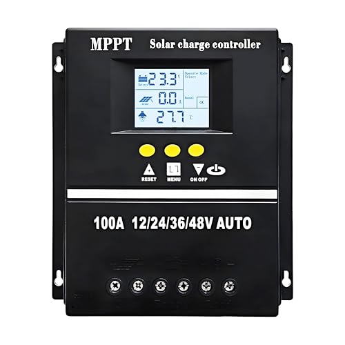 Y&H Regulador de carga solar MPPT 100A 12V 24V 36V 48V batería de pantalla LCD regulador...