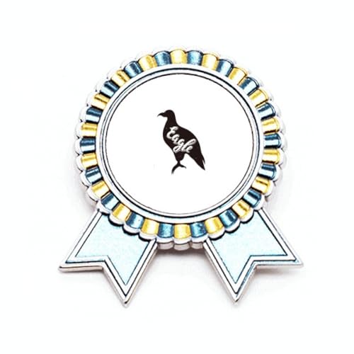 Broche aigle noir et blanc en métal ciselé finition M pour costume