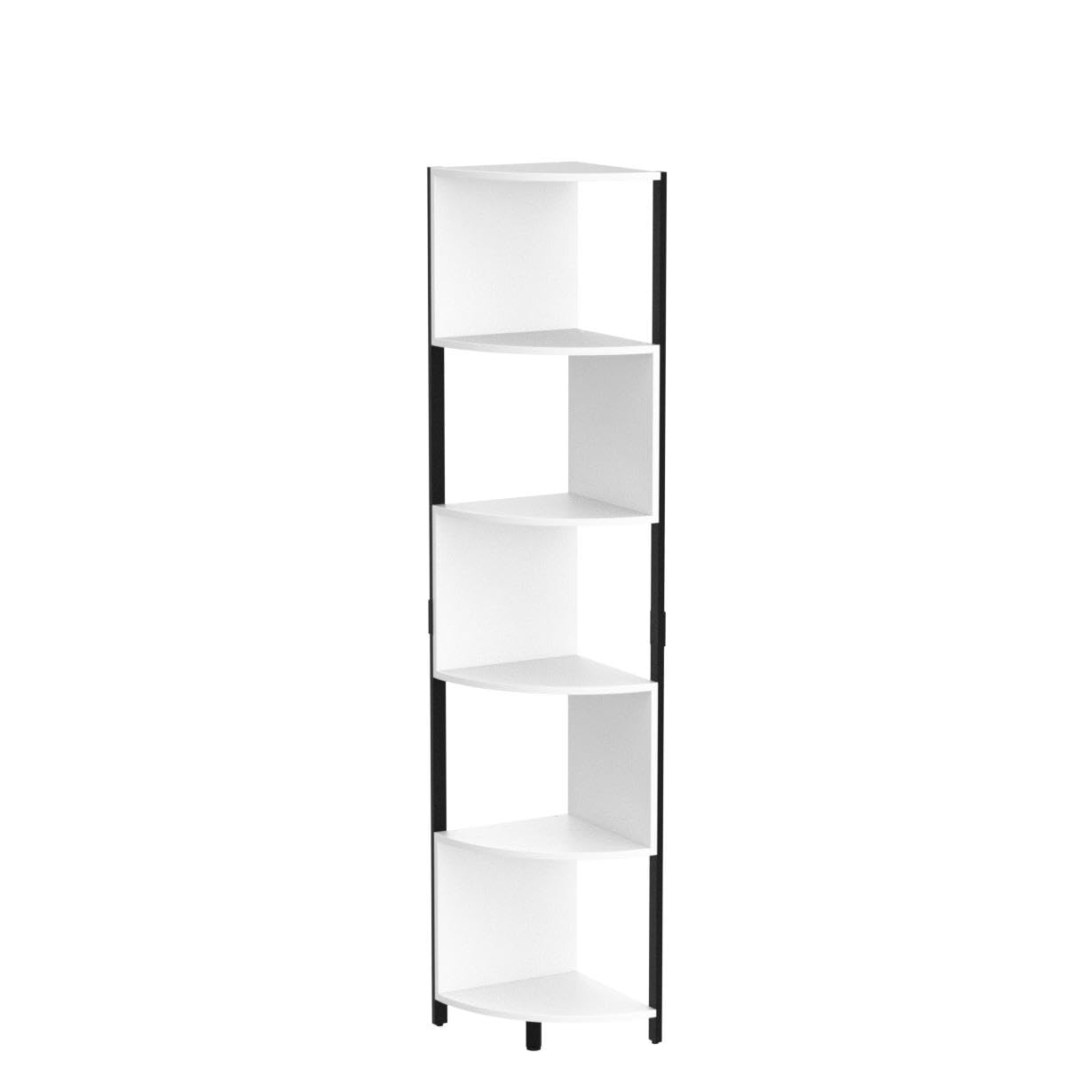 YITAHOME Scaffale angolare a 6 ripiani, alto 174,8 cm, moderno a zigzag, libreria ad angolo con 6 ripiani, per soggiorno, casa, ufficio, piccolo spazio, bianco