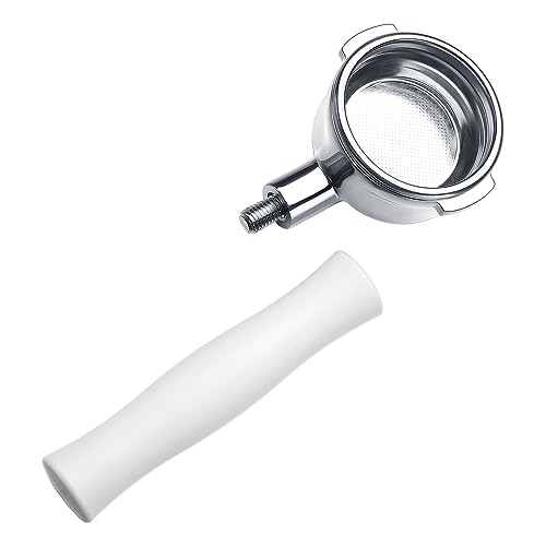 Image of Normcore 58mm Naked Portafilter Compatible with Breville BES900, BES920, BES980, BES985, BES990, Bottomless Portafilter with 18g Basket, White Anodized Aluminum Handle
