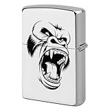 ゴリラ ライターケース ライター保護カバー 交換用外側ケース おしゃれ 喫煙具 Zippo兼用ケース 互換性がある 両面印刷 金属 個性 持ち運び便利 男性 誕生日 父の日 プレゼント