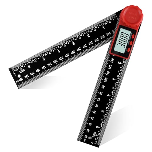 Digital Angle Finder with LCD Display,200mm/7 Inch Inclinometer Protractor Angle Measure Tool 0–360° Trend Angle Ruler High Precision for Woodworking Construction Repairing and DIY Measurement