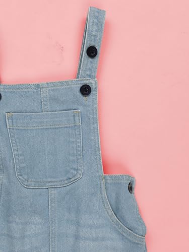 Image of KiddoPanti Unisex Infant Denim Dungaree | Cotton Blend Stretch | Baby Jumpsuit Witth Pockets | Comfortable Casual Outfit for Boys & Girls 6 Months-3 Years