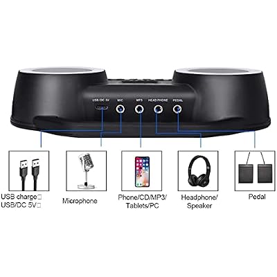 Electronic Drum Kit, Portable USB Electric Drum Set with Double Speaker, Built in Bluetooth Connection, with Three color Lighting Effect