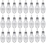 Creative Hobbies - Bombilla de plástico transparente con tapas de rosca para manualidades y caramelos (24 unidades,16 cm)