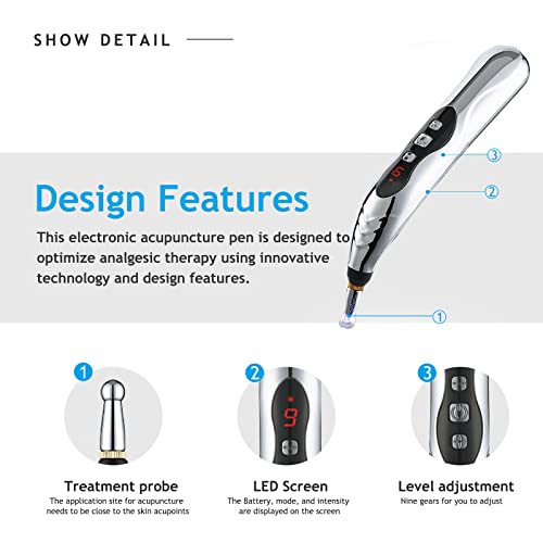 Lilymoon 5 In 1 Acupuncture Pen, Massage Pen For Pain Relief Therapy, Rechargeable Powerful Meridian Energy Pen, Relief Pain And Deeply Relaxation #TOP5