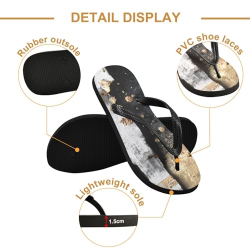 Flip Flop Sandals Luxurious Rock Print for Women Men Beach Outdoor XS3