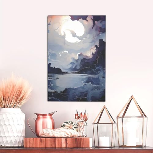 Impression sur toile eaux céruléennes tableau décoration murale 30x45