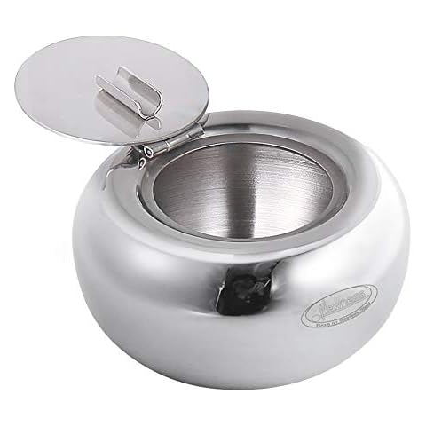 Ashtray, Newness Stainless Steel Modern Tabletop Ashtray Cover