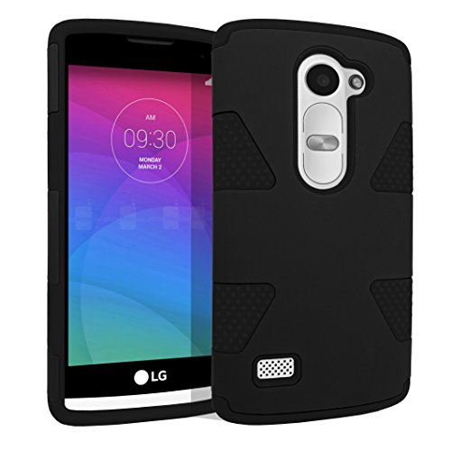 LG Leon Case, LG Tribute 2 Case, LG Risio Case, LG Sunset Case, ATUS® LG Leon LTE Heavy Duty Tuff Shield Hybrid Hard Case Silicone Skin Cover (LG Power,LG Destiny, LG C40, LG L22C, LG L21G)with E-Time Ultra-sensitive Stylus Pen (Black/Black)