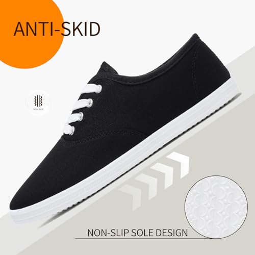 yageyan White Canvas Sneakers for Women Low Top Tennis Shoes Lightweight Womens Fashion Sneakers Lace up Causal3