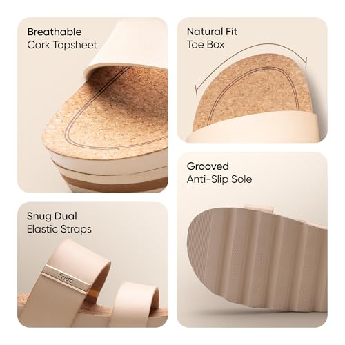 Image of Frido Women's Arch Support Wedge Sandals, Orthopedic Cushioned Platform Heels with Anti-Slip Sole, Comfortable Slip-On Footwear for Office, Travel, Daily Wear & Long Standing | Available in 3 Style- Buckle Strap, Velcro Strap & Classic Styles
