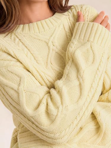 Image of Trendy Queen Women's Oversized Cable Knit Sweaters 2026 Fall Outfits | Quiet Luxury Style, Chunky Knit Texture, Winter Holiday Outfit, Easy Layering Piece, Fall Fashion Staple