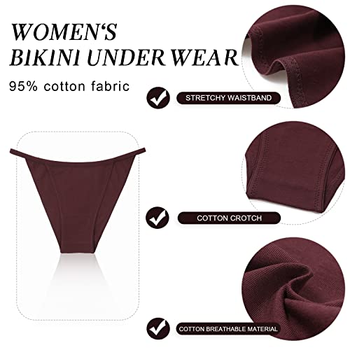Image of LEVAO Women's Bikini Panties Cotton Underwear Plus Size High Cut String Ladies Cheeky Multipack S-2XL