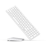 Wireless Bluetooth Keyboard for Apple iMac OS Deviecs Compatible with Apple Wireless Computer Keyboard 450mAh Type C Rechargeable Battery Slim Sleek Design for iMac/MacBook Laptop and Mac mini/iPad