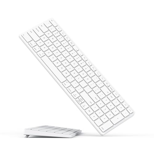 Yivandi - Wireless Bluetooth Keyboard for Apple iMac OS Deviecs Compatible with Apple Wireless Computer Keyboard 450mAh Type C Rechargeable Battery Slim Sleek Design for iMac/MacBook Laptop and Mac mini/iPad