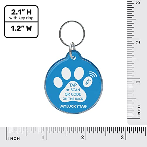 MYLUCKYTAG NFC & QR Code Smart Pet ID Tag Personalisierte Hund-Katze-Tag, Online-Haustier-Profil, Haustier Standort Alert E-Mail, Digital Pet Tag, Quiet Pet Tag, Durable Pet ID, Hundehalsband Tag