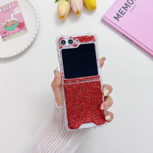 Accessoires Samsung Z Flip 4 étui rouge pailleté pour le quotidien