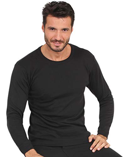 EGI ® Luxury Merino Wool Blend Men's Crew Neck Long Sleeve T‑Shirts. Proudly Made in Italy.