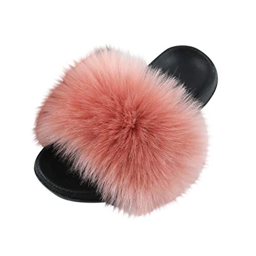 Plüsch Hausschuhe Damen Weiche Wärme Pantoffeln Flache Bequem Flauschige Kunstpelz Slipper Süße Indoor/Outdoor Pantoffeln Schlappen