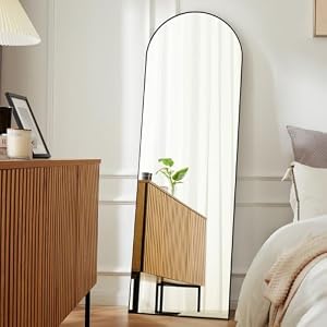 DUMOS 63″x20″ Arched Full Length Floor Mirror, Full Body Mirror with Stand