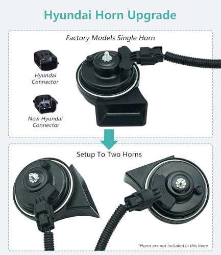 NEOGET Car Horn 1 to 2 Connector Converter Wiring Harness, Compatible with Hyundai Kia, Splitter Adapter for Dual Tones Horn Upgrade Type-Y (Hyundai/Kia)