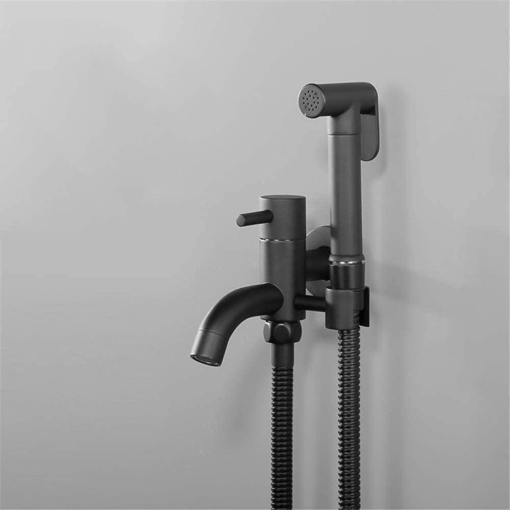 Système de douche noir mat avec douchette bidet et double contrôle pour salle de bain