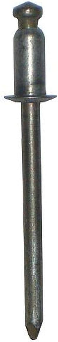 MONEL BLIND RIVET WITH STEEL MANDREL 3/16 DIAMETER X .501-.625 GRIP RANGE, DOME HEAD (PACK OF 100 PIECES)