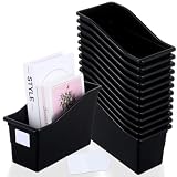gisgfim 12 Pack Large Book Bins Black