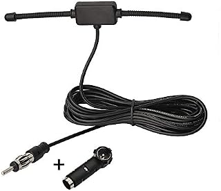 Eightwood FM Aerial FM Radio Antenna Din Adapter Car Radio Antenna 3m Cable + DIN 41585 Female to ISO Adapter Windshields Paste Antenna for FM Radio Cars Trucks DAB Car Radio