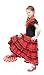 La Senorita Vestido Flamenco Español Traje de Flamenca Chica/niños Negro Rojo Sevillana