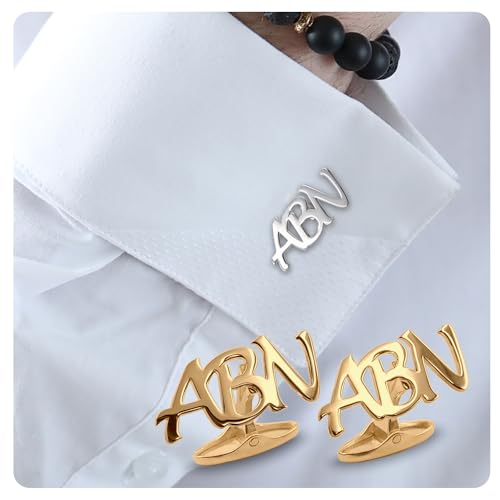 Mancuernillas personalizadas inicial plata oro miniatura 1