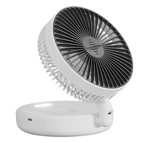 Genérico Ventilador De Escritorio Silencioso Con Aromaterapia | Recargable, 5 Velocidades | Soplador Plegable Con Temporizador Y Luz Nocturna Para Dormitorio, Cocina Y Sala De Estar