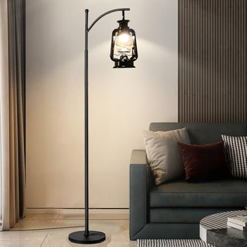 Lampadaire vintage E27 industriel noir luminaire sur pied salon et chambre