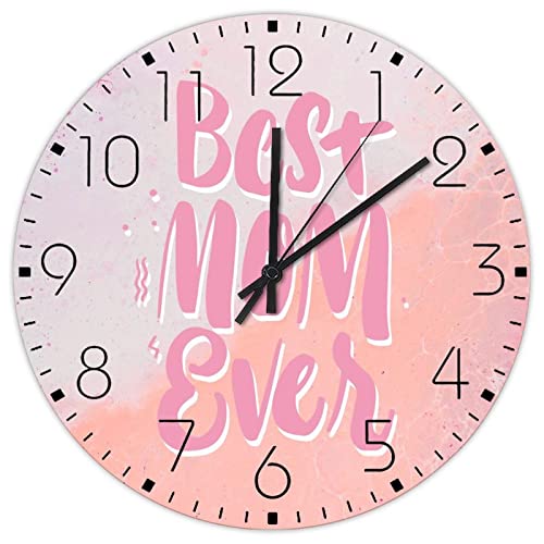 Horloge murale minimaliste Best Mom Ever sans tic-tac 30 cm - 2