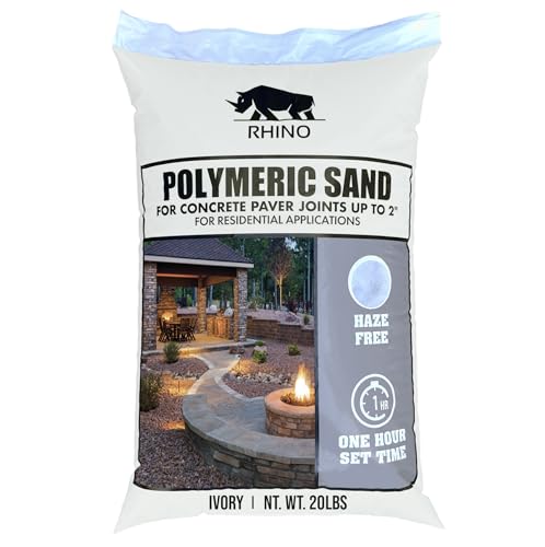 Rhino Power Bond Plus - Arena polimérica para adoquines y juntas de piedra de hasta un máximo de 2 pulgadas (20 libras, marfil)