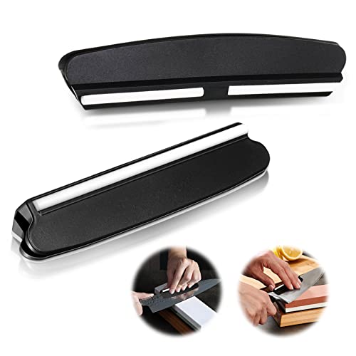 2 stycken knivsliphjälpsset, professionell knivslipguide, manuell knivslipare för slipsten, vinkelhållare, knivslip för slipning på slipstenar för nybörjare, svart