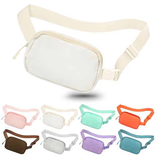 jealkip Fanny Pack Crossbody Bag for Women and Men Belt Bag for Hiking Bum Bag with Adjustable Strap Casual Cell Phone Pouch?Waist pack for Running Workout Sports Travel Off White