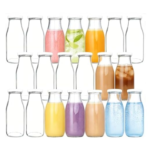 12 oz Glass Bottles, Glass Milk Bottles with Lids, Vintage Breakfast Shake Container, Vintage Drinking Bottles with Chalkboard Labels and Pen for Party,Kids,Set of 20
